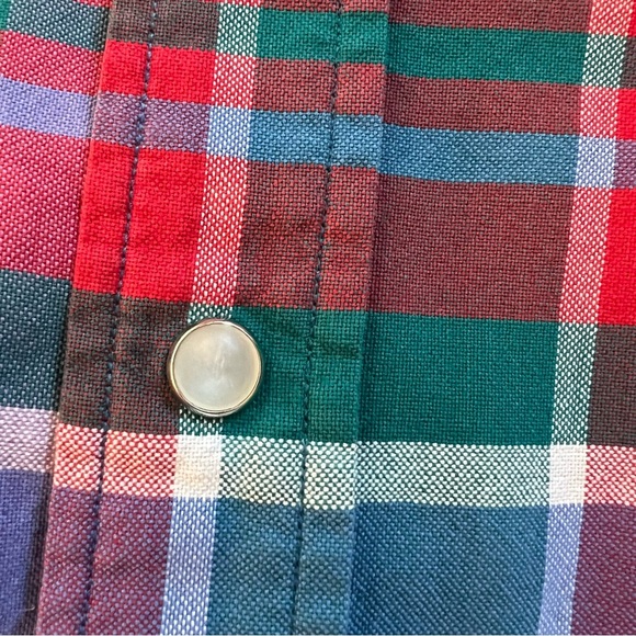 Vintage Pendleton Red & Blue Plaid Pearl Snap Western Shirt Men's Size Large - Picture 9 of 10